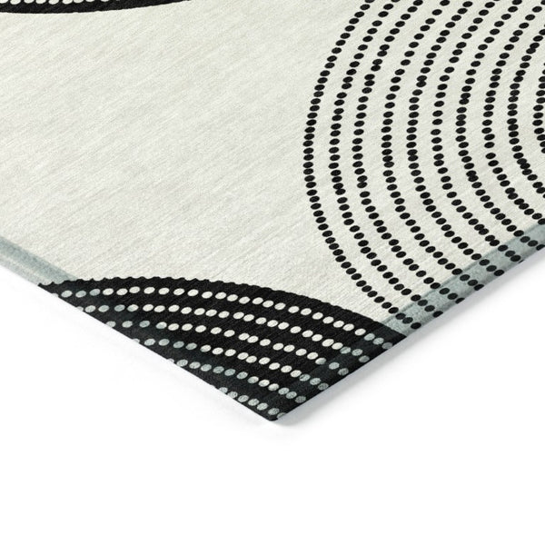 Geometric Polyester Area Rug Washable Stain Resistant Indoor Outdoor High Traffic Spaces