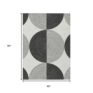 Geometric Polyester Area Rug Washable Stain Resistant Indoor Outdoor High Traffic Spaces