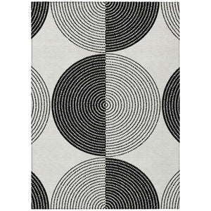 Geometric Polyester Area Rug Washable Stain Resistant Indoor Outdoor High Traffic Spaces