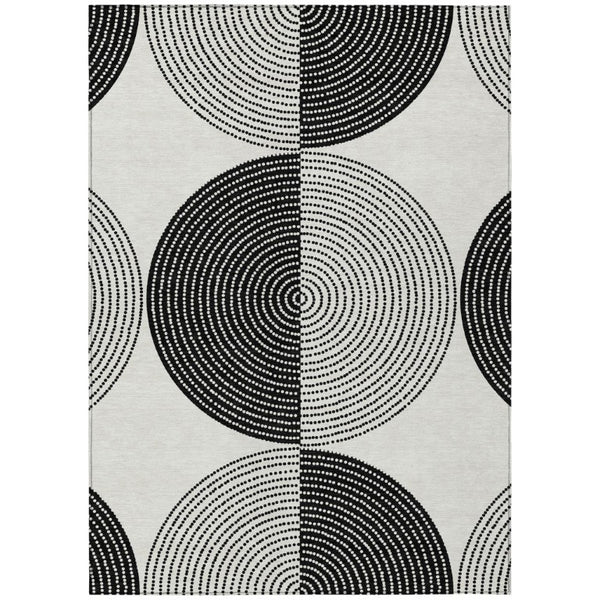Geometric Polyester Area Rug Washable Stain Resistant Indoor Outdoor High Traffic Spaces