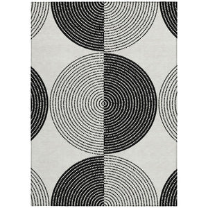 Geometric Polyester Area Rug Washable Stain Resistant Indoor Outdoor High Traffic Spaces