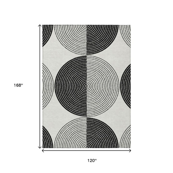 Geometric Polyester Area Rug Washable Stain Resistant Indoor Outdoor High Traffic Spaces