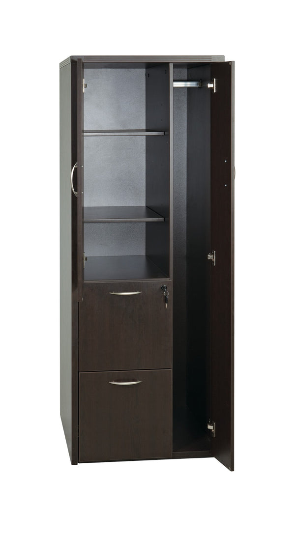OSP Home Furnishings Napa Tall Storage Cabinet with Adjustable Shelves for Garage Office or Utility Room Espresso NAP-152-ESP