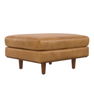 33 Inch Genuine Leather Cocktail Ottoman Stylish Living Room Accent Footrest