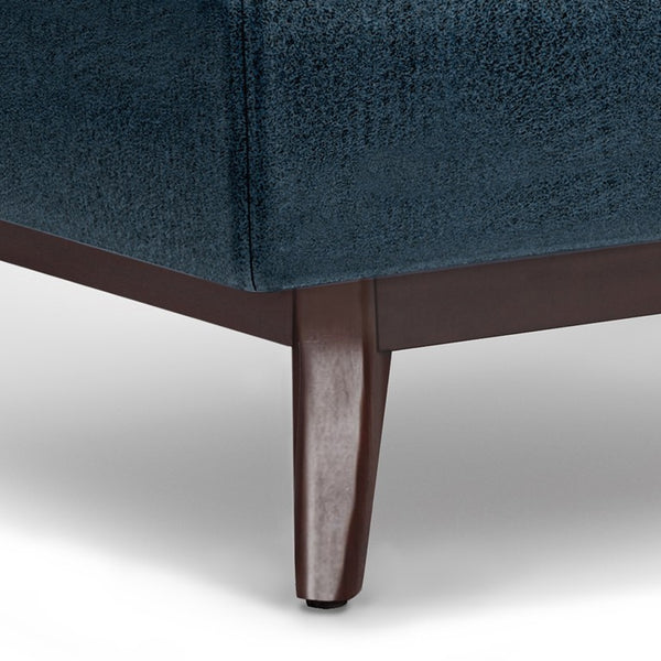 34 Inch Faux Leather Storage Ottoman Tufted Lid Living Room Footrest Accent