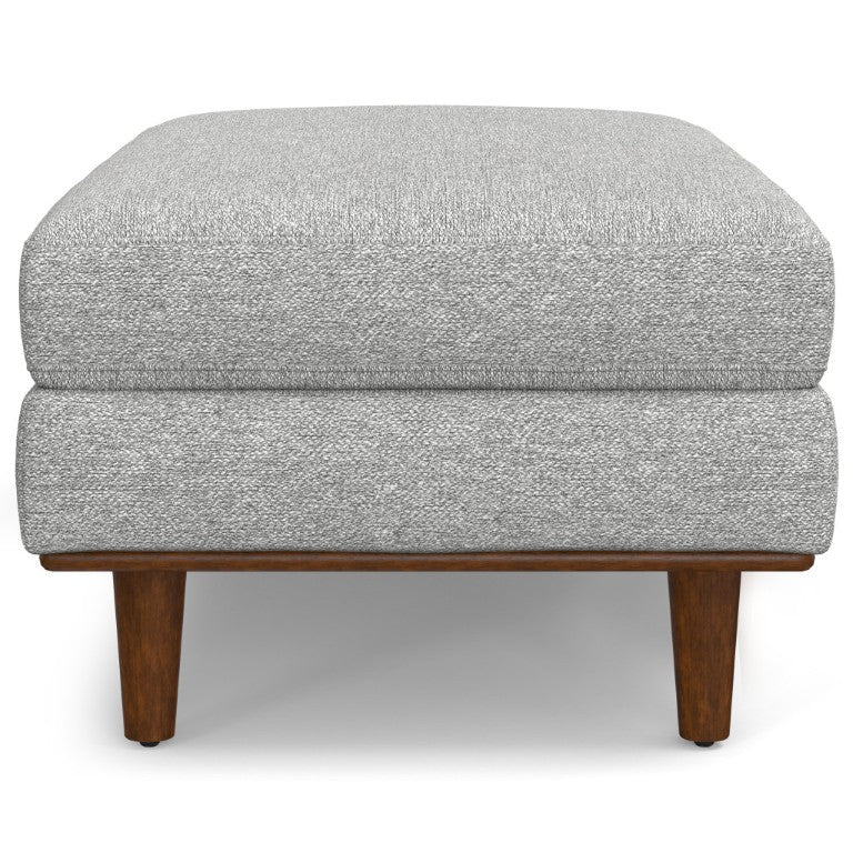 HomeRoots 49 Inch Polyester Blend Cocktail Ottoman Stylish Living Room Accent Seat in Gray Brown 641694