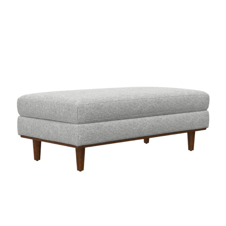 HomeRoots 49 Inch Polyester Blend Cocktail Ottoman Stylish Living Room Accent Seat in Gray Brown 641694