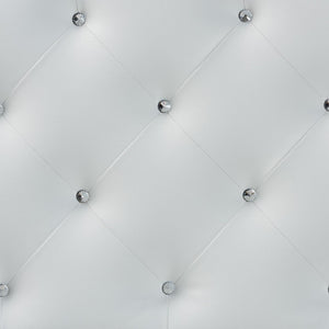 Baxton Studio Baxton Studio Rita Full Size White Faux Leather Scalloped Headboard with Button-Tufted Design Elegance BBT6503-White-Full HB