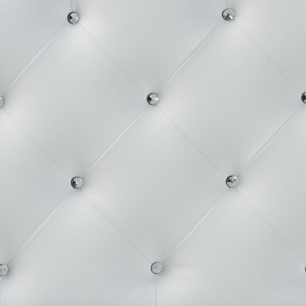 Baxton Studio Baxton Studio Rita Full Size White Faux Leather Scalloped Headboard with Button-Tufted Design Elegance BBT6503-White-Full HB