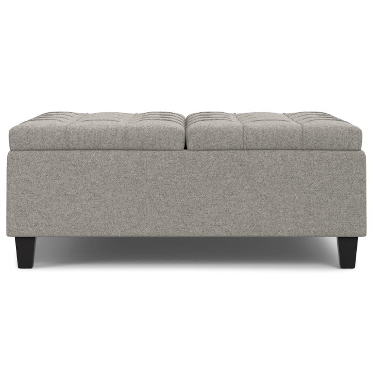 HomeRoots 40 Inch Tufted Upholstered Storage Ottoman Cloud Cushion for Living Room Decor 641704