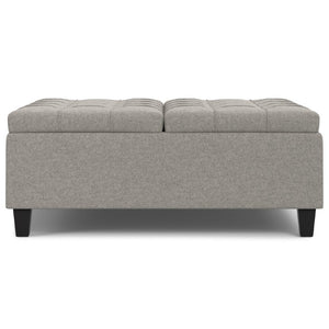 HomeRoots 40 Inch Tufted Upholstered Storage Ottoman Cloud Cushion for Living Room Decor 641704