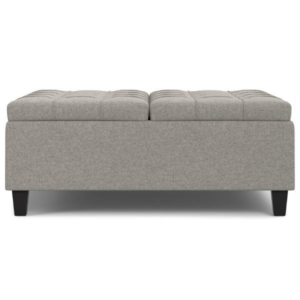 HomeRoots 40 Inch Tufted Upholstered Storage Ottoman Cloud Cushion for Living Room Decor 641704