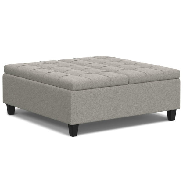 40 Inch Tufted Upholstered Storage Ottoman Cloud Cushion for Living Room Decor