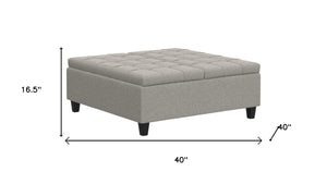 40 Inch Tufted Upholstered Storage Ottoman Cloud Cushion for Living Room Decor