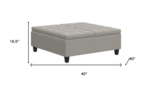 40 Inch Tufted Upholstered Storage Ottoman Cloud Cushion for Living Room Decor