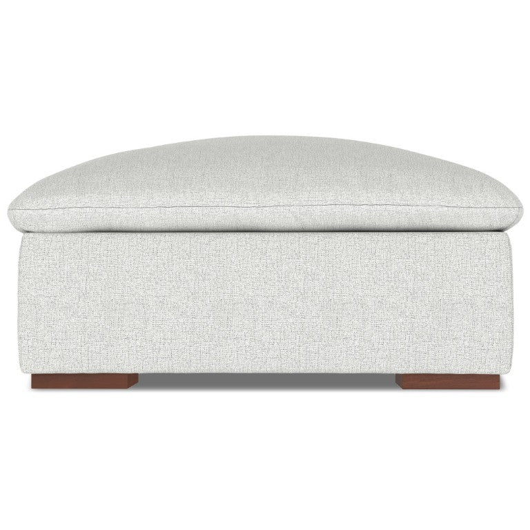 HomeRoots 44 Inch Upholstered Fabric Cocktail Ottoman Neutral Woven Living Room Center Piece 641713