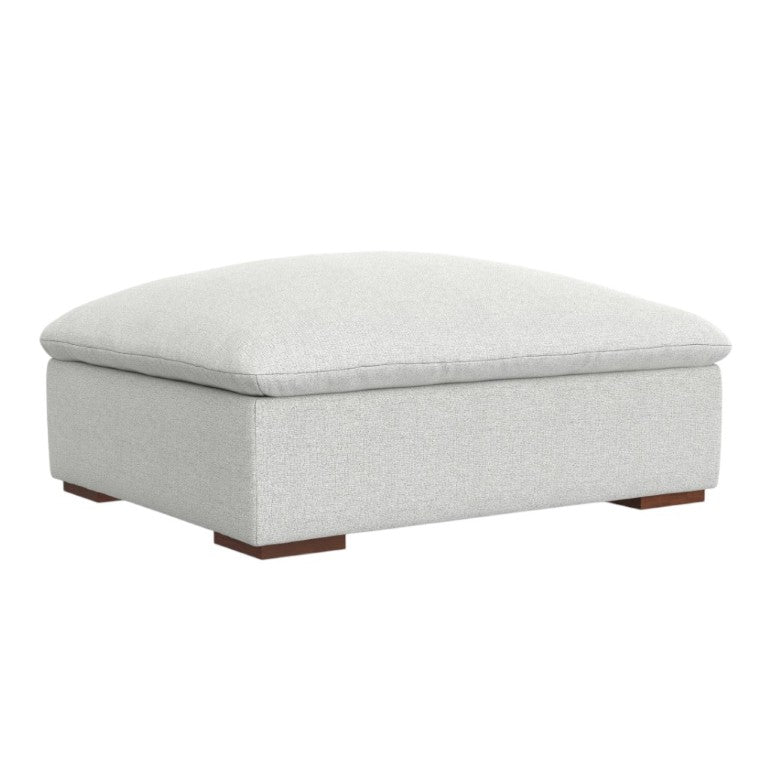 HomeRoots 44 Inch Upholstered Fabric Cocktail Ottoman Neutral Woven Living Room Center Piece 641713