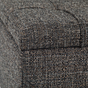 36 Inch Tufted Storage Ottoman in Ebony Espresso Upholstery for Living Room Decor