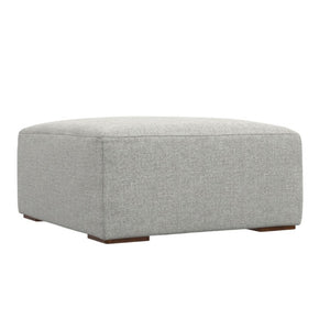 34 Inch Upholstered Fabric Cocktail Ottoman for Living Room Neutral Tone Accent Piece
