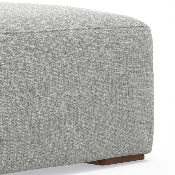 34 Inch Upholstered Fabric Cocktail Ottoman for Living Room Neutral Tone Accent Piece