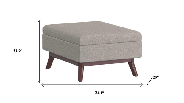 34 Inch Cloud Upholstered Storage Ottoman Plush Seat for Living Room Comfort