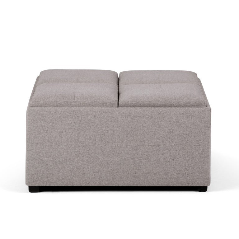 HomeRoots 35 Inch Upholstered Storage Ottoman Tufted Cloud Cushion Living Room Accent Piece 641791