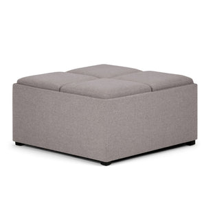 35 Inch Upholstered Storage Ottoman Tufted Cloud Cushion Living Room Accent Piece