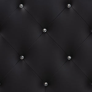 Baxton Studio Baxton Studio Rita Queen Size Black Faux Leather Scalloped Headboard with Button-Tufted Elegance BBT6503-Black-Queen HB
