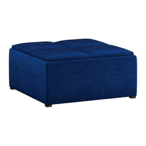 HomeRoots 35 Inch Velvet Storage Ottoman Tufted Upholstered Footrest for Living Room Decor 641810