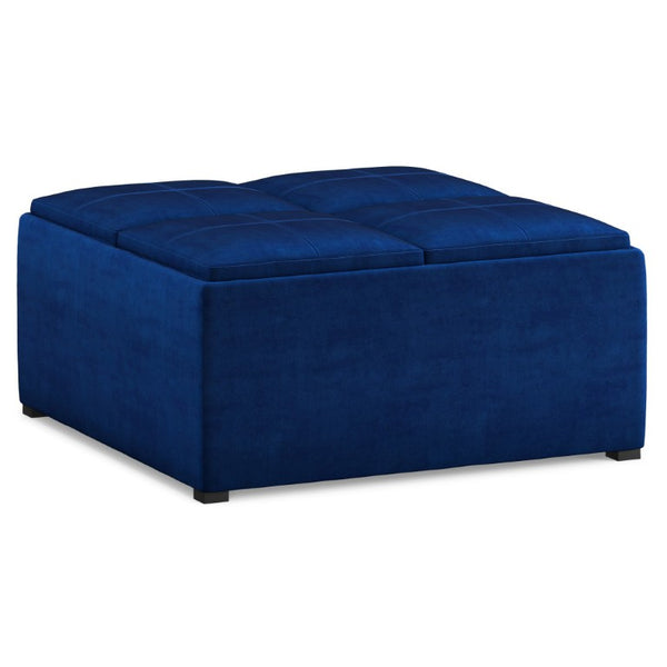 35 Inch Velvet Storage Ottoman Tufted Upholstered Footrest for Living Room Decor