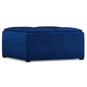 35 Inch Velvet Storage Ottoman Tufted Upholstered Footrest for Living Room Decor