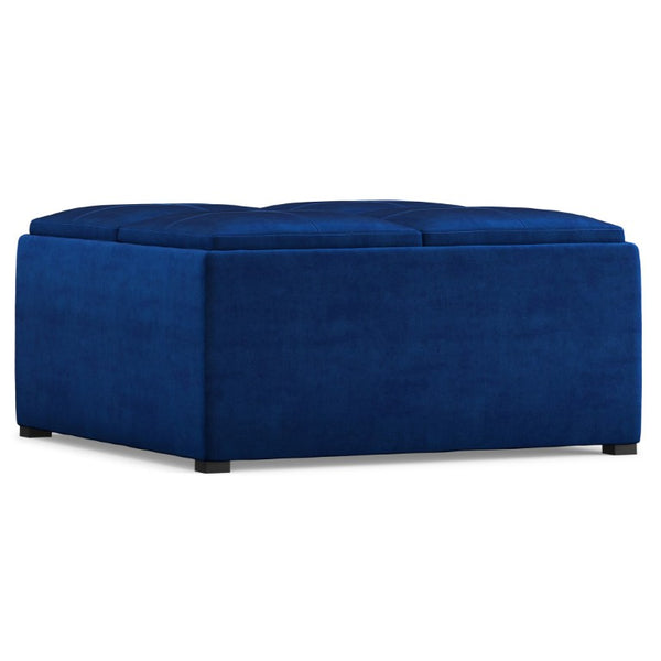 35 Inch Velvet Storage Ottoman Tufted Upholstered Footrest for Living Room Decor