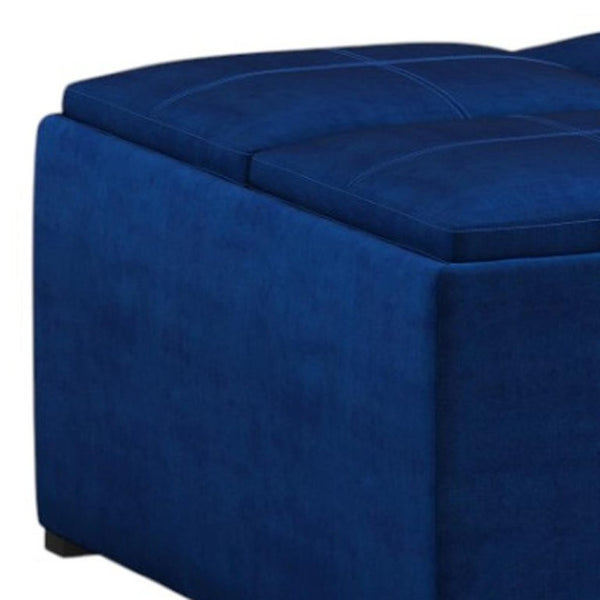 35 Inch Velvet Storage Ottoman Tufted Upholstered Footrest for Living Room Decor