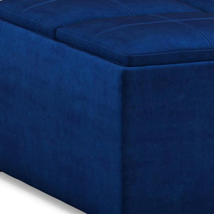 35 Inch Velvet Storage Ottoman Tufted Upholstered Footrest for Living Room Decor