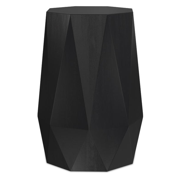 HomeRoots 21 Inch Matte Black Solid Wood Octagonal Side Table for Modern Living Spaces 641883