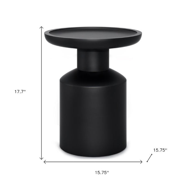 18 Inch Solid Wood Round Pedestal End Table Compact Accent for Living Room or Bedroom