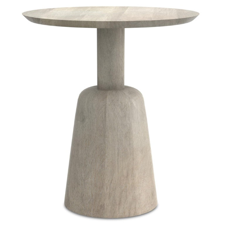 HomeRoots 20 Inch Solid Wood Round Pedestal Side Table Classic White Living Room Accent 641903