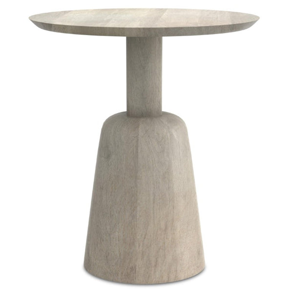 HomeRoots 20 Inch Solid Wood Round Pedestal Side Table Classic White Living Room Accent 641903