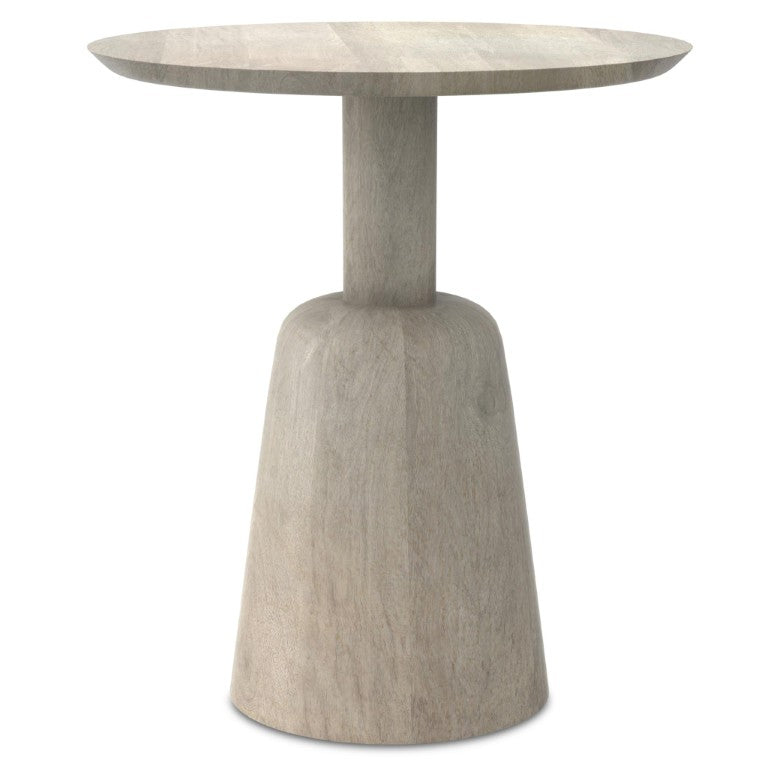 HomeRoots 20 Inch Solid Wood Round Pedestal Side Table Classic White Living Room Accent 641903