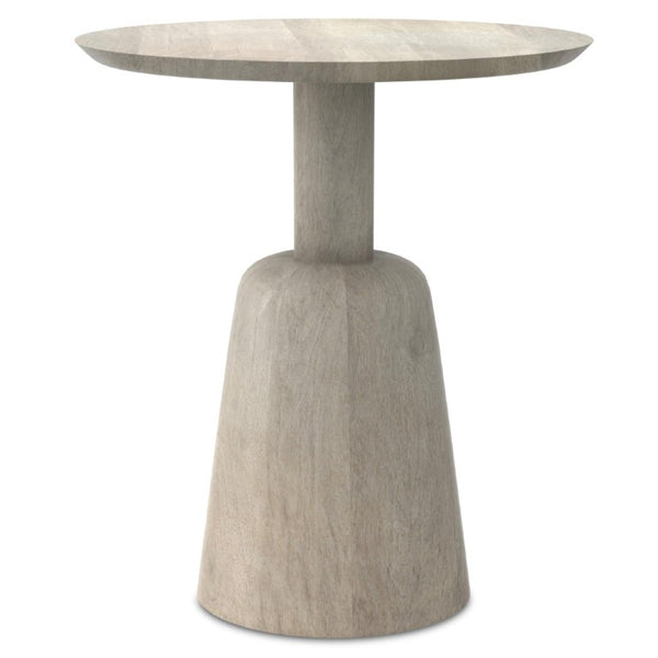 20 Inch Solid Wood Round Pedestal Side Table Classic White Living Room Accent