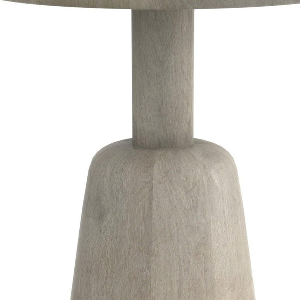 20 Inch Solid Wood Round Pedestal Side Table Classic White Living Room Accent