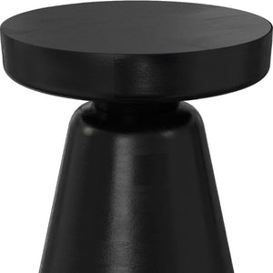 18 Inch Solid Wood Round Pedestal End Table Compact Accent for Living Room or Bedroom