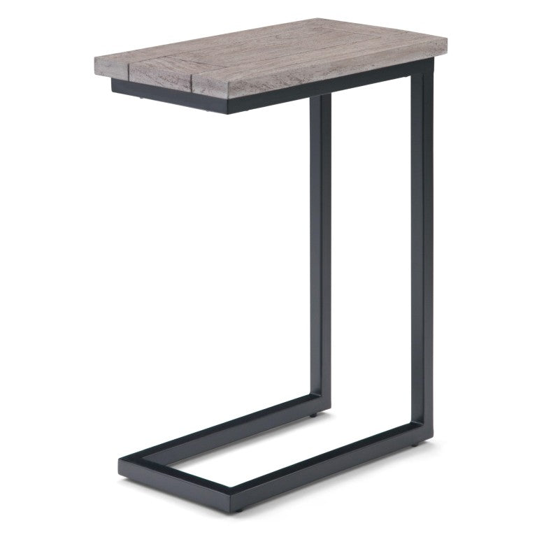 HomeRoots 24 Inch Solid Wood Iron Frame End Table Rustic Distressed Finish for Living Room 641914