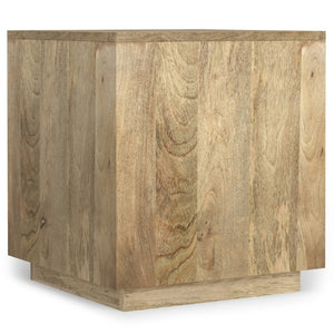 HomeRoots 22 Inch Solid Wood Block Style Square End Table Sturdy Accent for Living Room Decor Natural 20" W x 22" H x 20" D 641915
