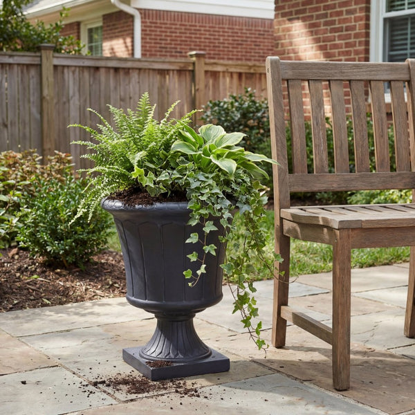 English Elm Classic Handcrafted Outdoor Planter Fiberglass Mgo Square Base Weather Resistant N772P427679A