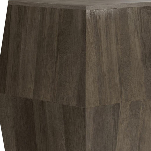 22 Inch Solid Ash Wood Block Style Accent End Table for Modern Living Spaces