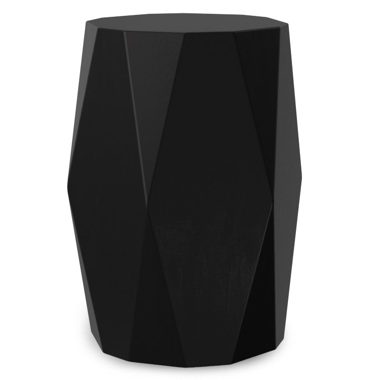 HomeRoots 21 Inch Solid Wood Round End Table in Black for Living Room or Bedroom Accent 641932