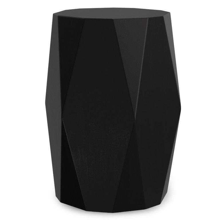 HomeRoots 21 Inch Solid Wood Round End Table in Black for Living Room or Bedroom Accent 641932