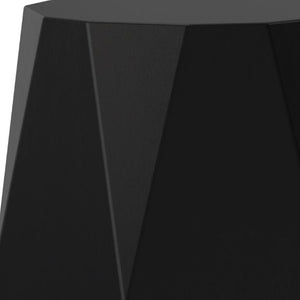 21 Inch Solid Wood Round End Table in Black for Living Room or Bedroom Accent