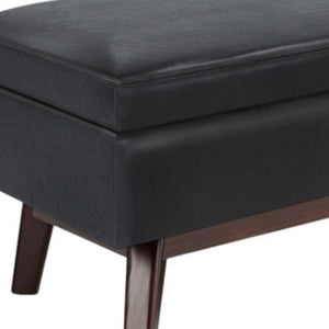 48 Inch Faux Leather Storage Ottoman Tufted Footrest Bench for Living Room Decor